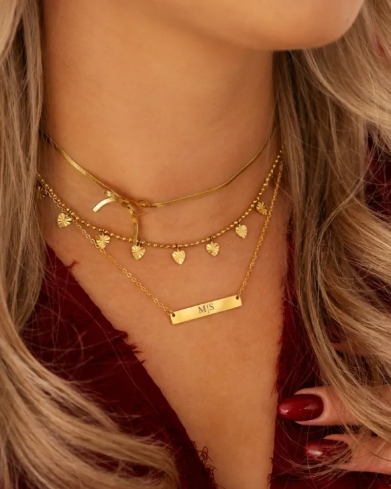 Finaste Bolletjes ketting met hartjes goudkleurig Outlet