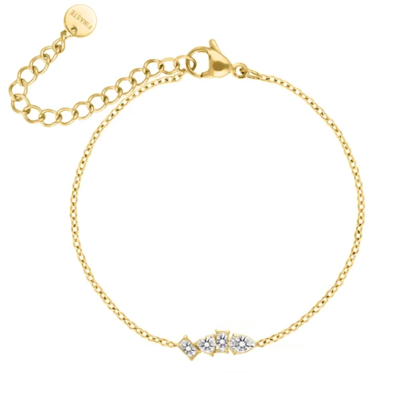 Finaste Bracelet glam stones goldplated Online