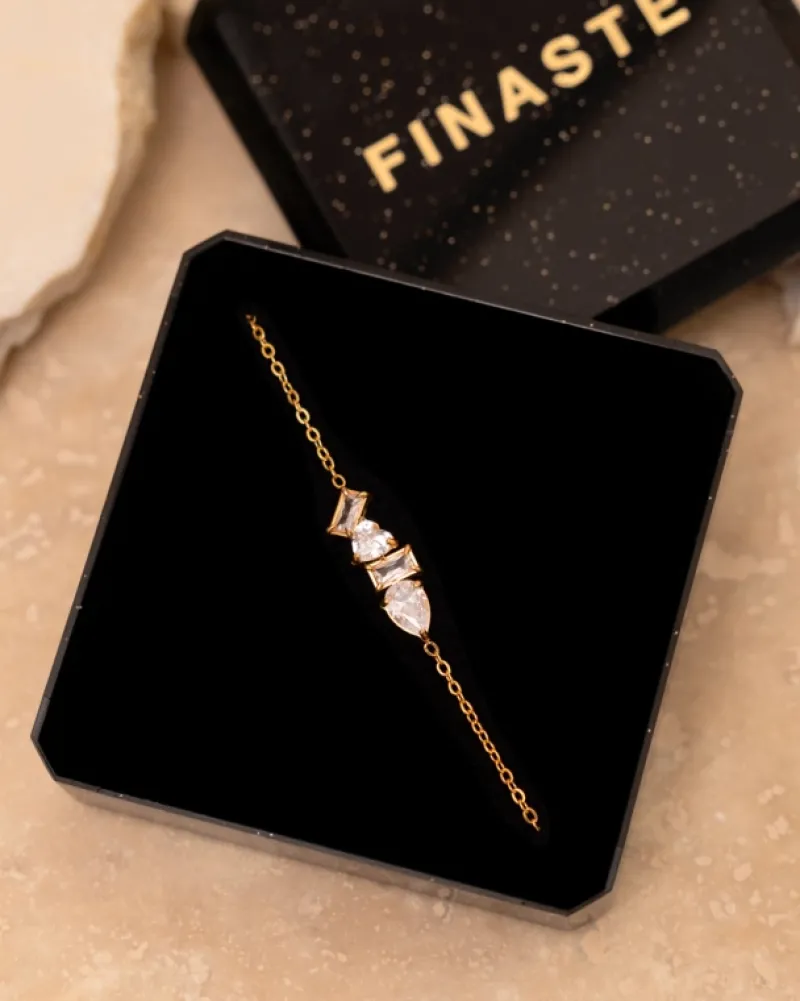 Finaste Bracelet glam stones goldplated Online