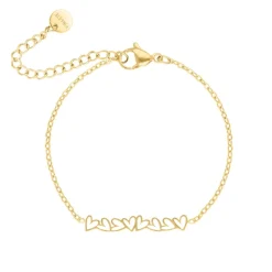 Finaste Bracelet open hearts goldplated Hot
