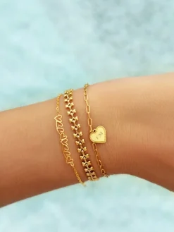 Finaste Bracelet open hearts goldplated Hot