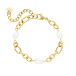 Finaste Chain and pearl bracelet goudkleurig Online