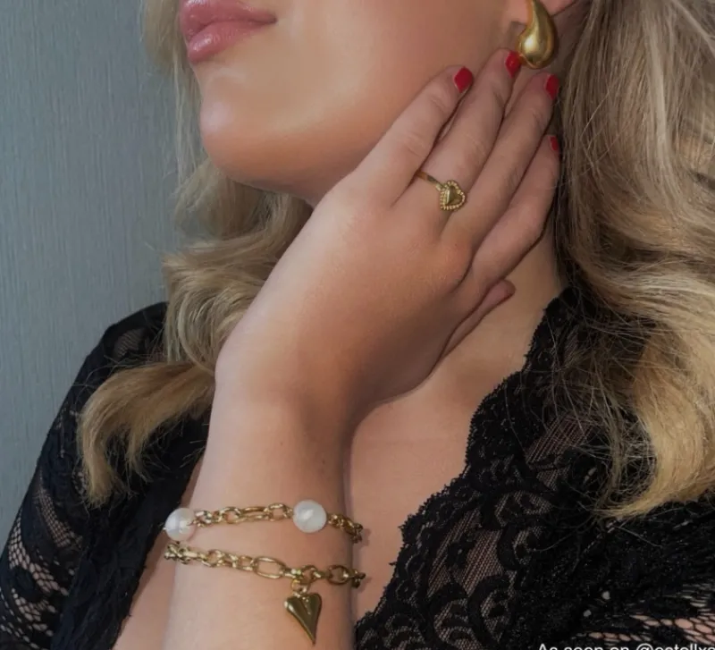 Finaste Chain and pearl bracelet goudkleurig Online