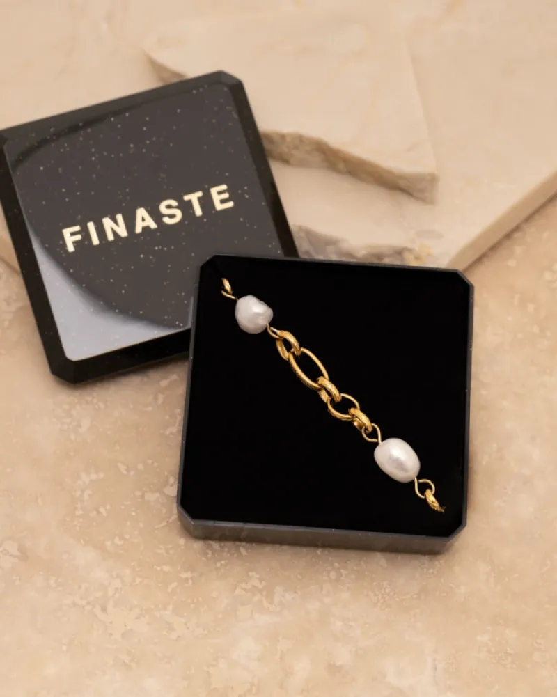 Finaste Chain and pearl bracelet goudkleurig Online