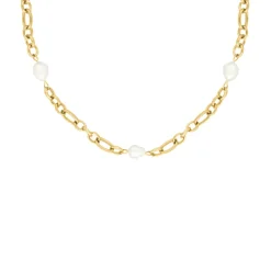 Finaste Chain and pearl necklace goudkleurig Clearance