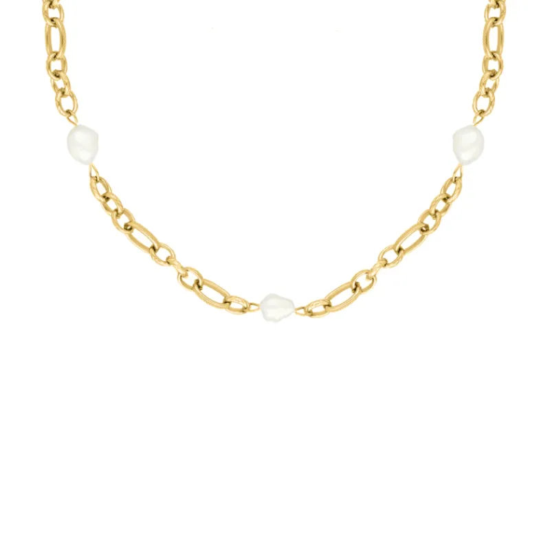 Finaste Chain and pearl necklace goudkleurig Clearance