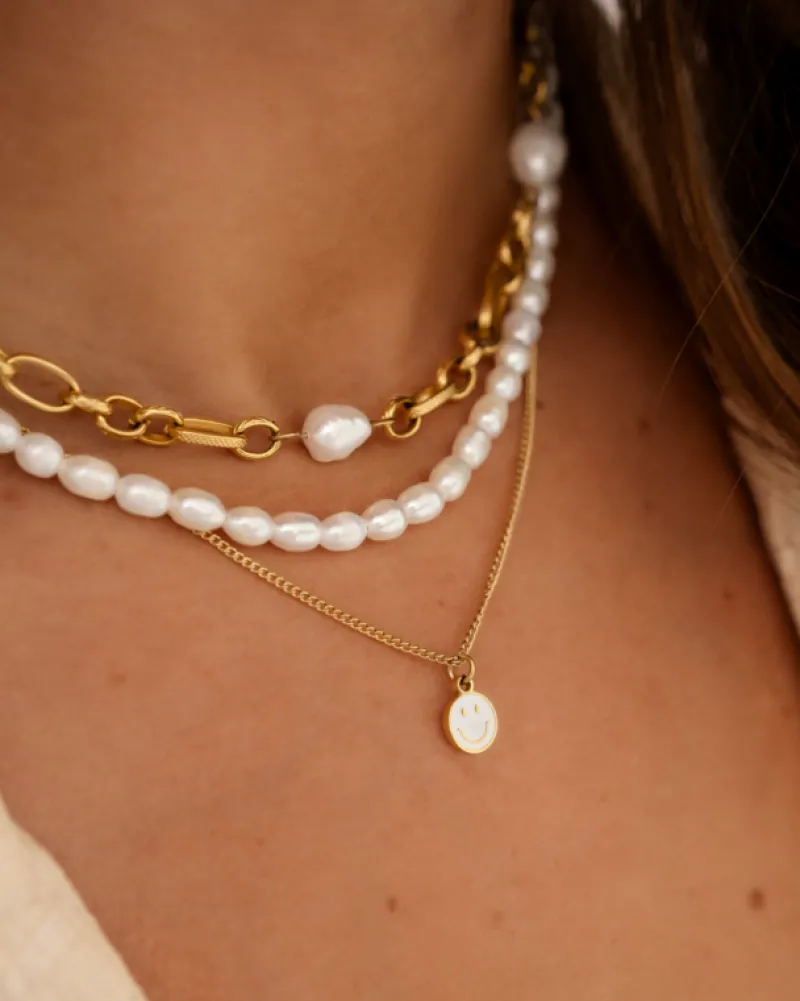 Finaste Chain and pearl necklace goudkleurig Clearance