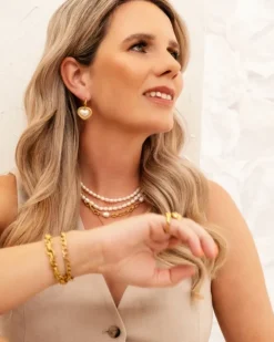 Finaste Chain and pearl necklace goudkleurig Clearance