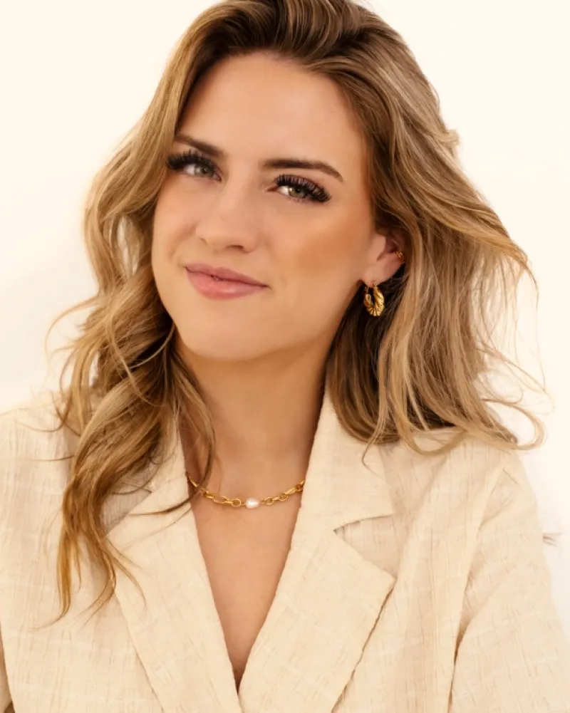 Finaste Chain and pearl necklace goudkleurig Clearance
