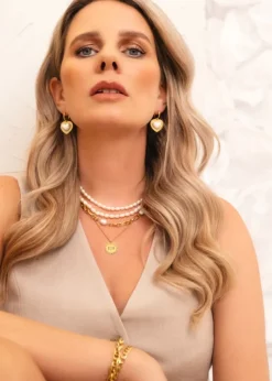 Finaste Chain and pearl necklace goudkleurig Clearance