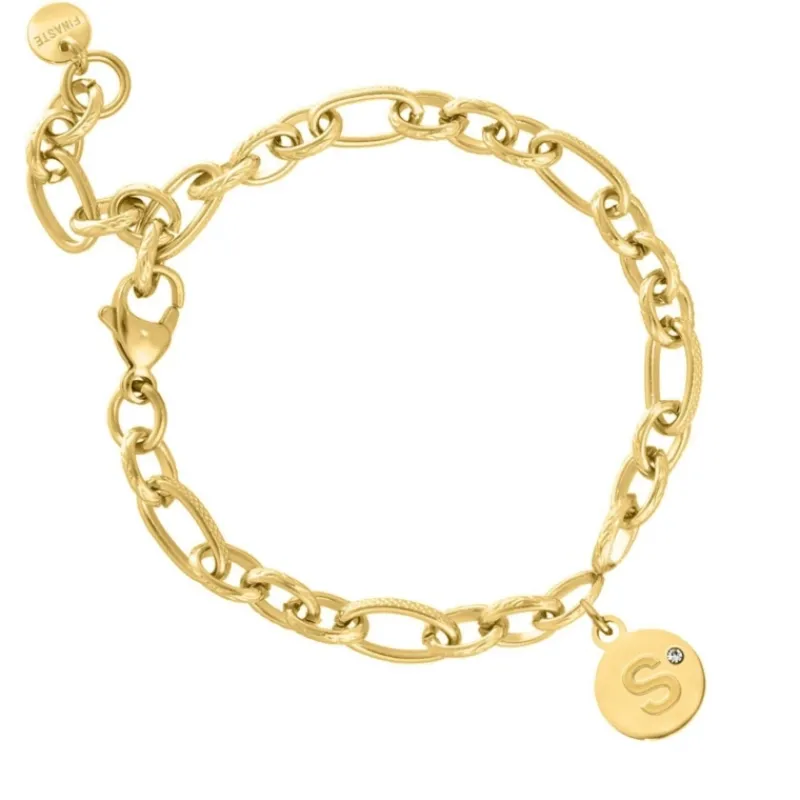 Finaste Chain armband met shiny initial goudkleurig Fashion