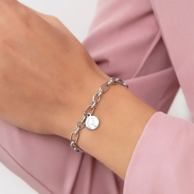 Finaste Chain armband met shiny initial Clearance