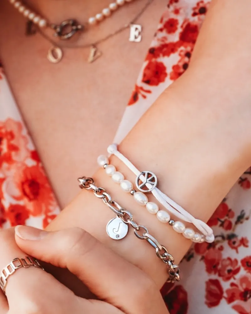Finaste Chain armband met shiny initial Clearance