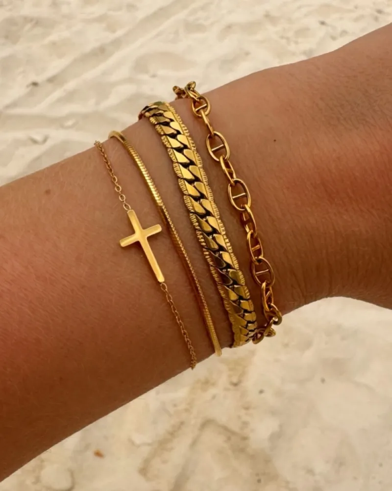 Finaste Chain bracelet eyecatcher mini goudkleurig Sale