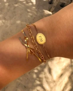 Finaste Chain bracelet eyecatcher mini goudkleurig Sale
