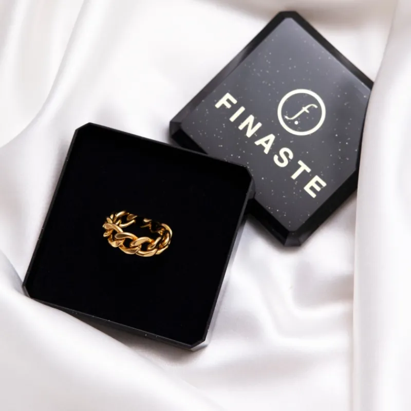 Finaste Chain ring goud kleurig Outlet