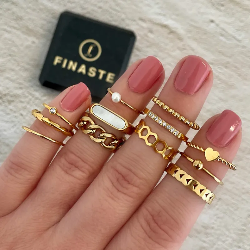 Finaste Chain ring goud kleurig Outlet