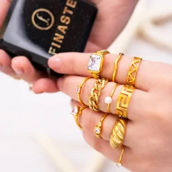 Finaste Chain ring goud kleurig Outlet