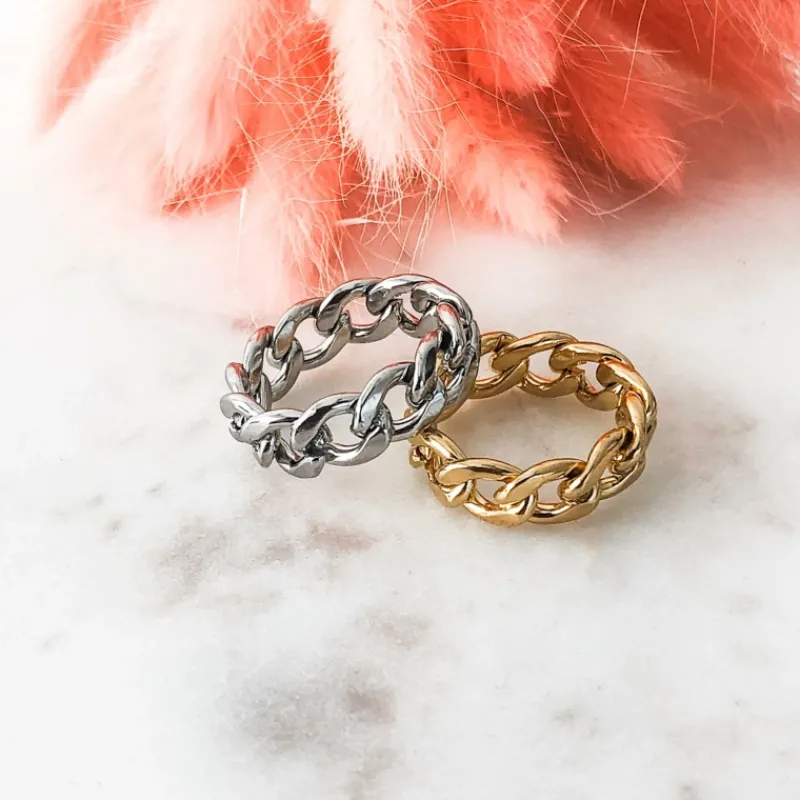 Finaste Chain ring goud kleurig Outlet