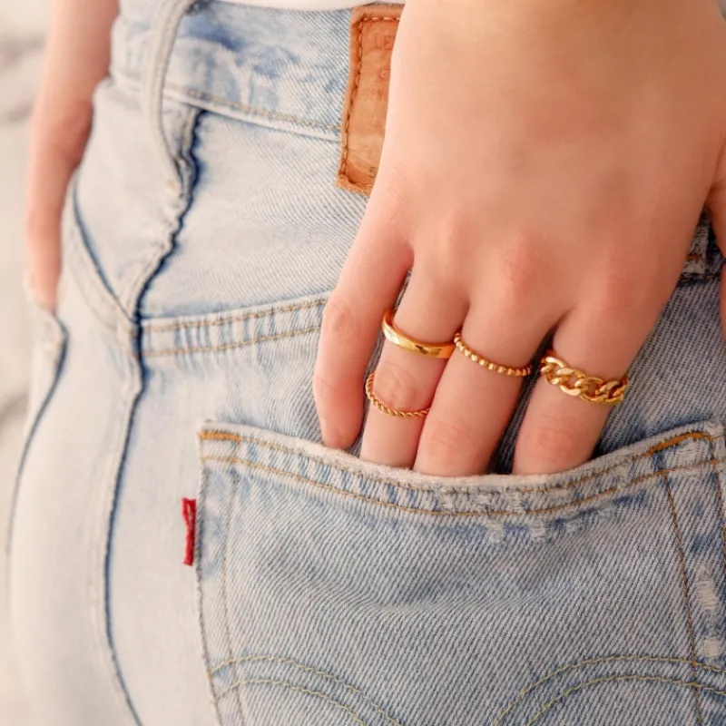 Finaste Chain ring goud kleurig Outlet