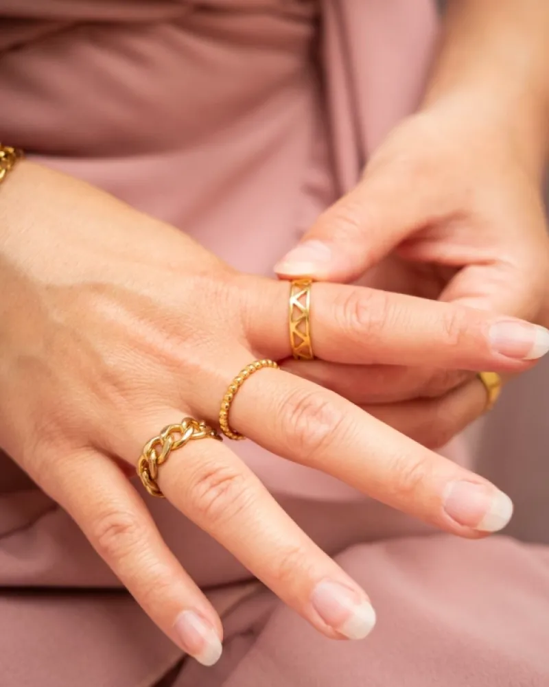 Finaste Chain ring goud kleurig Outlet