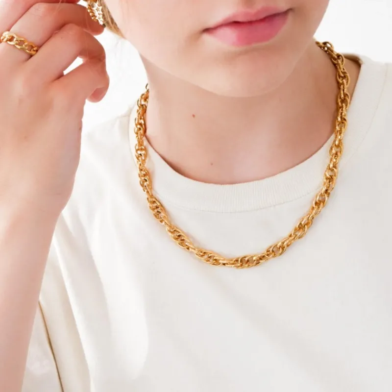 Finaste Chain ring goud kleurig Outlet