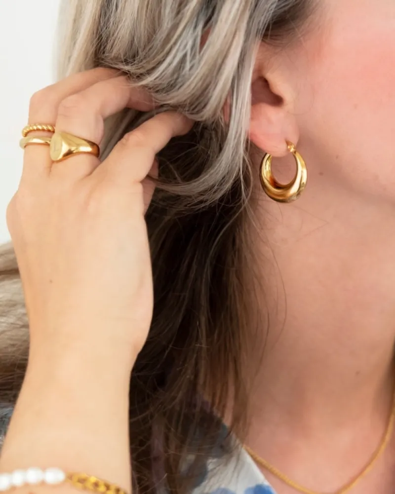 Finaste Chunky creolen kleur goud Fashion