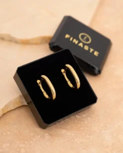 Finaste Chunky oval hoop earrings goldplated New