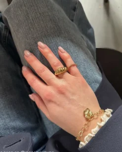 Finaste Chunky ring croissant goud kleurig New