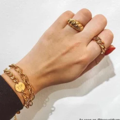 Finaste Chunky ring croissant goud kleurig New