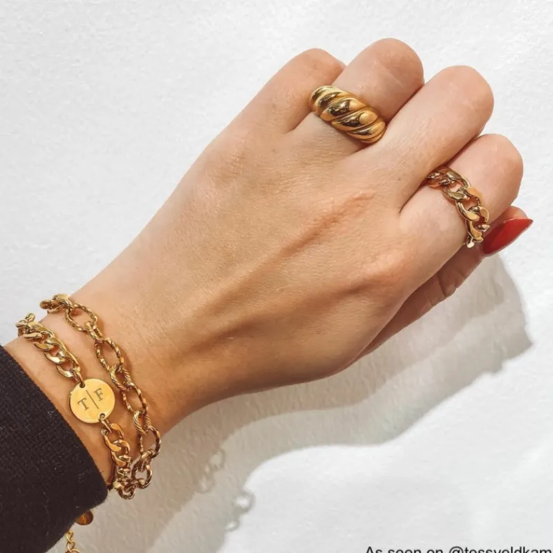 Finaste Chunky ring croissant goud kleurig New