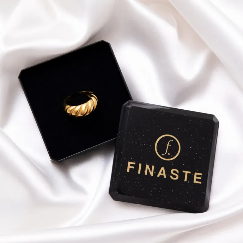 Finaste Chunky ring croissant goud kleurig New