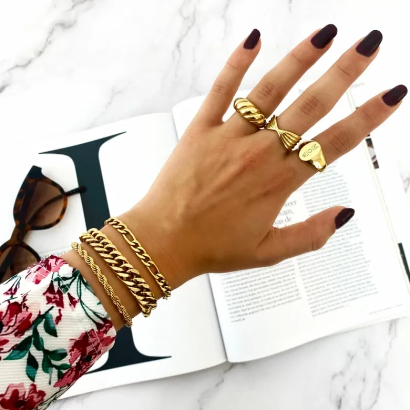 Finaste Chunky ring croissant goud kleurig New