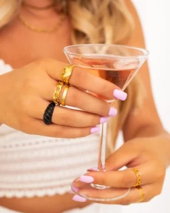 Finaste Chunky Ring Croissant Zwart Online