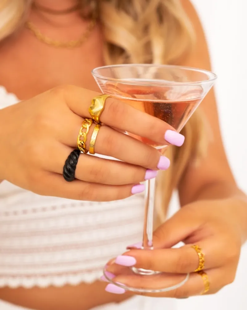 Finaste Chunky Ring Croissant Zwart Online