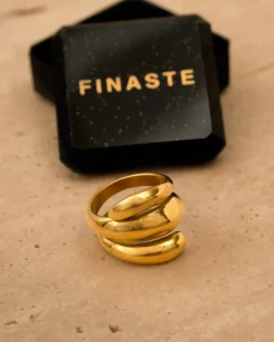 Finaste Chunky ring triple goudkleurig Fashion