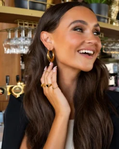 Finaste Chunky statement hoops goud kleurig Online