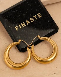Finaste Chunky statement hoops goud kleurig Online
