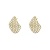 Finaste Chunky teardrop oorbellen met steentjes goudkleurig Fashion