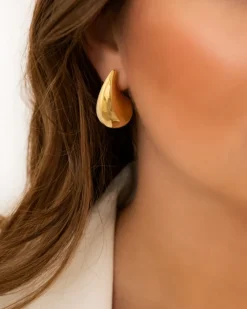 Finaste Chunky teardrop oorbellen goudkleurig Clearance