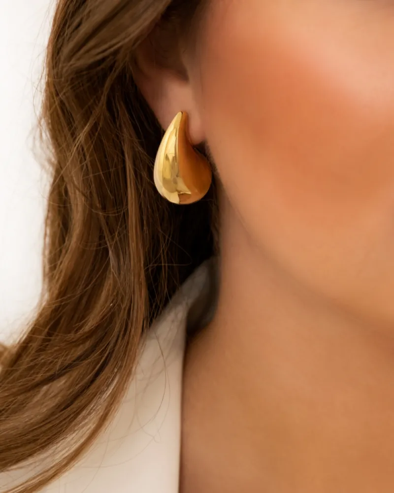 Finaste Chunky teardrop oorbellen goudkleurig Clearance
