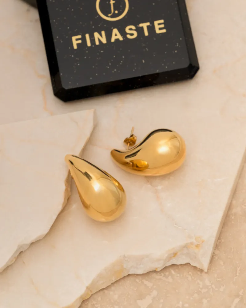 Finaste Chunky teardrop oorbellen goudkleurig Clearance