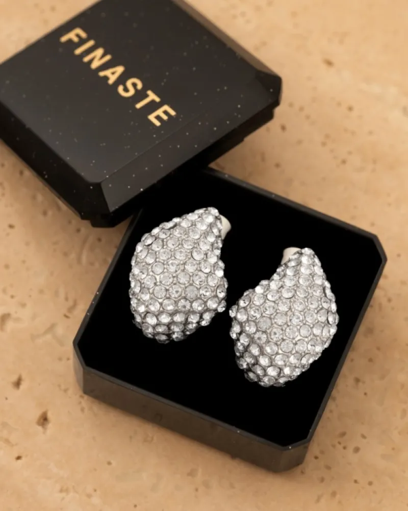 Finaste Chunky teardrop oorbellen met steentjes Hot