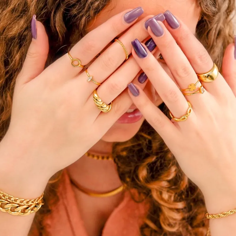Finaste Chunky zegelring goud kleurig Online