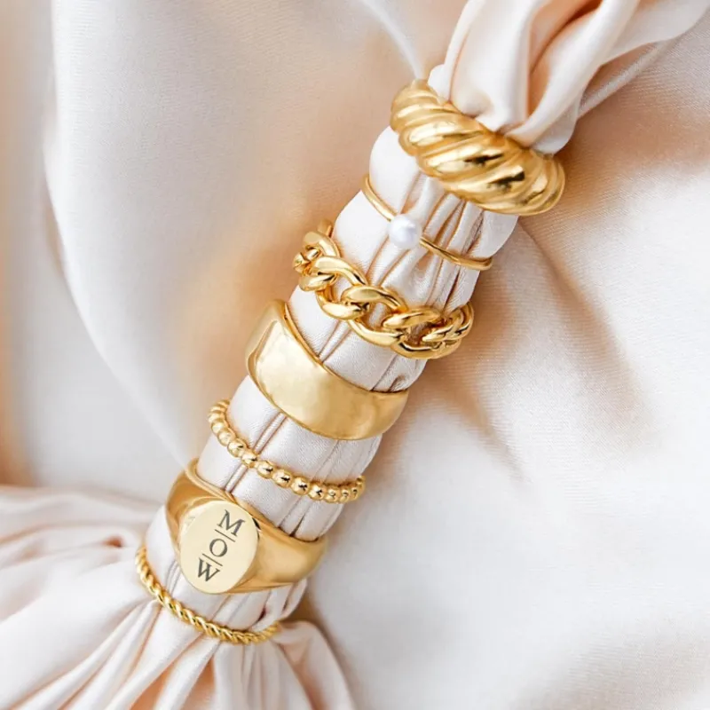 Finaste Chunky zegelring goud kleurig Online