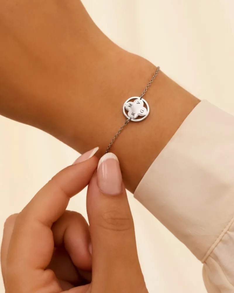Finaste Clover armband 4 initials Hot
