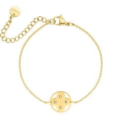 Finaste Clover armband 4 initials goudkleurig Discount