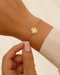 Finaste Clover armband 4 initials goudkleurig Discount