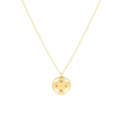 Finaste Clover ketting 4 initials goudkleurig Fashion