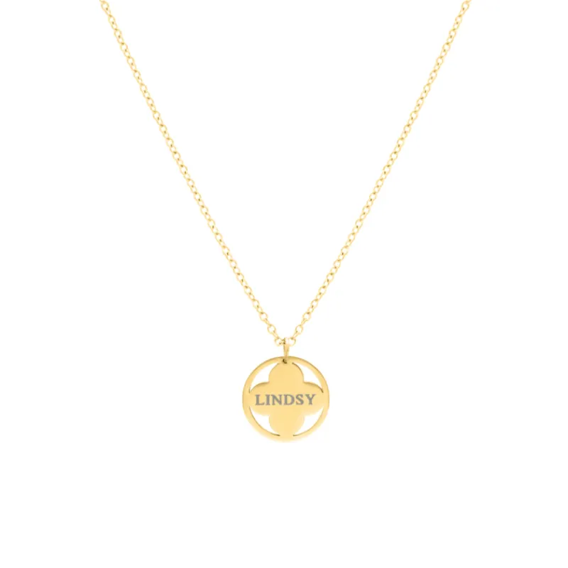 Finaste Clover ketting graveren goudkleurig Hot
